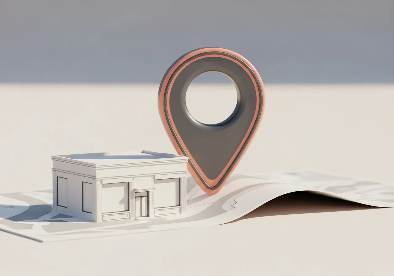 Local SEO: Standort-Pin auf einer Karte für lokale Sichtbarkeit